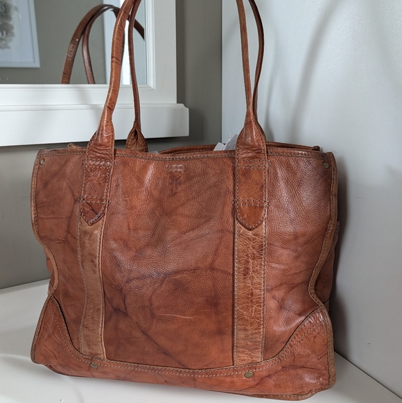 🥰 Vintage Frye Campus Genuine Distressed Leather Oversized Shoulder Tote Bag - Picture 5 of 16